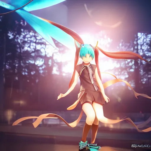 Prompt: hatsune miku, volumetric lighting, beautiful, golden hour, sharp focus, ultra detailed, cgsociety by leesha hannigan, ross tran, thierry doizon, kai carpenter, ignacio fernandez rios, noir photorealism, film