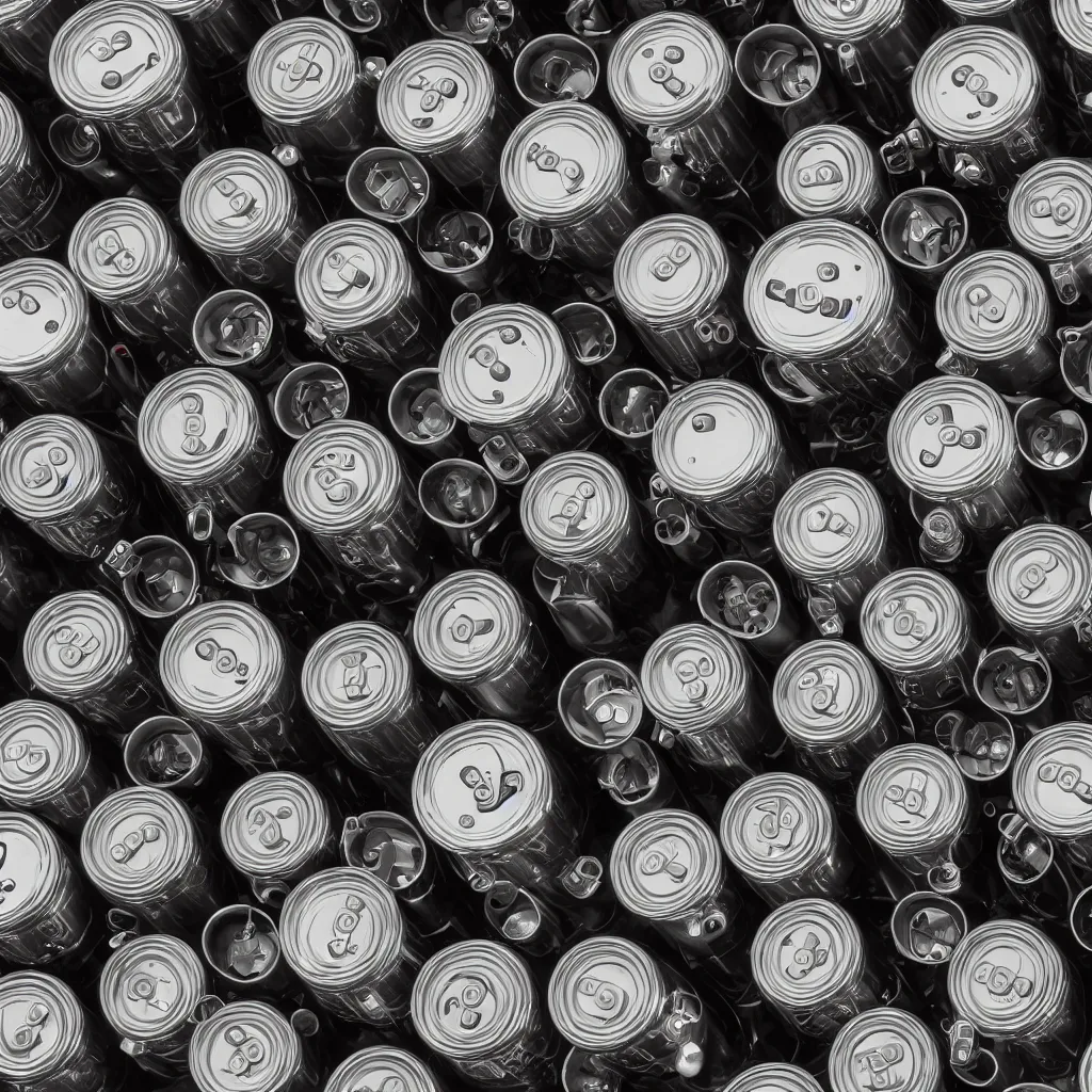 Image similar to eight cylinder engine with beer cans instead of pistons very detailed, 4 k, professional photography