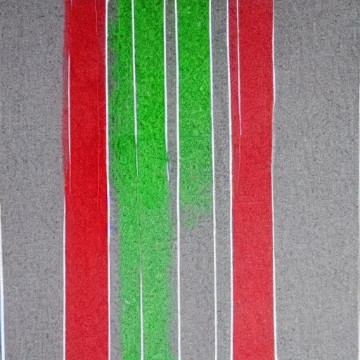 Prompt: 7 red lines, three of it green colors and othre transparen