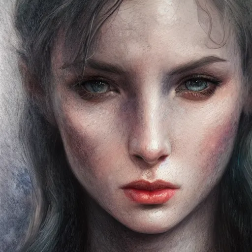 Image similar to character portrait, lean face, cinematic lighting, glowing grey eyes, hyper - detailed, 4 k, high resolution, in the style of charlie bowater, tom bagshaw, single face, symmetrical, headshot photograph, insanely detailed and intricate, beautiful, elegant, watercolor, cinematic, portrait, raphaelite, headroom, pierre - auguste renoir