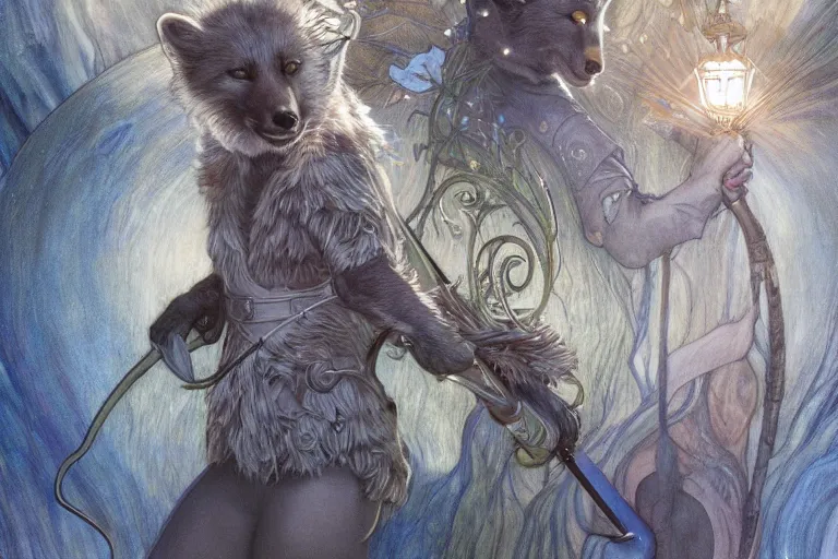 Image similar to Dark arctic fox with sword and shield drawn by Donato Giancola and Tom Bagshaw, face by Artgerm, overall design by Alphonse Mucha, background by James Jean and Gustav Klimt, light by Julie Bell, 4k, porcelain skin, komorebi, french nouveau, trending on artstation, octane render, hyperrealistic, Arctic lighting very highly detailed Canada with very highly detailed countryside of a very highly detailed vikings buildings in the city digital rational painting art by Greg Rutkowski, sci-fi highly detailed, digital concept art, Dimensional cyan gold natural light, sharp focus, Golden Ratio illustration, realistic concept art by Stephen Hickman and James Gurney and Hiromasa Ogura Ghost in the Shell rendered in Octane Render, From the distance, wearing full metal armor