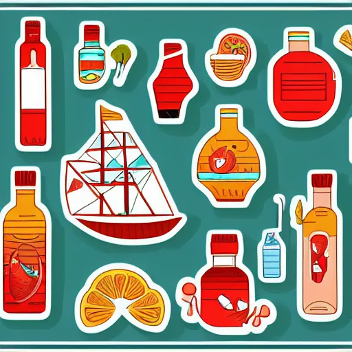 Image similar to Ship in a bottle, sticker, colorful, illustration, highly detailed, smooth and clean vector curves, no jagged lines, vector art, smooth