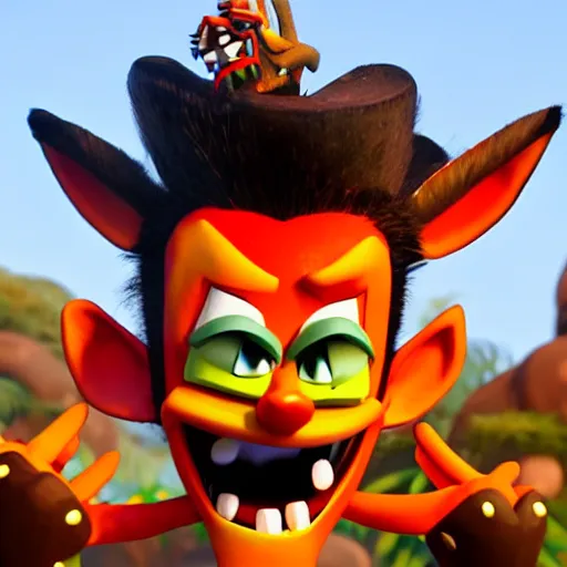 Image similar to aku - aku from crash bandicoot saga, jungle safari photography