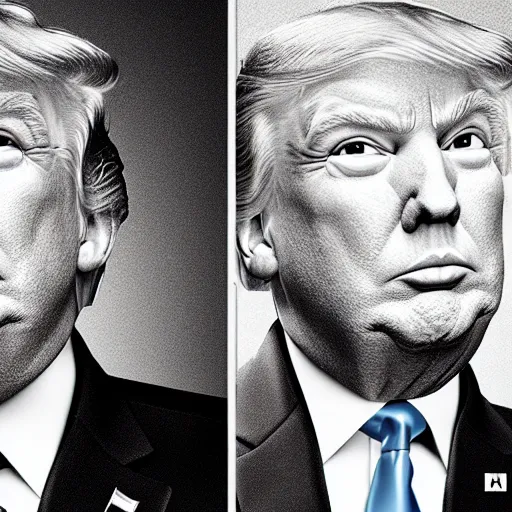 Prompt: Donald Trump, glamourous portrait, ultra high detail, studio lighting