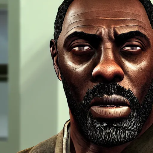 Prompt: Idris Elba as Lee Everett, The Walking Dead, Telltale game, 8k