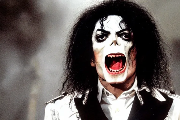 Image similar to Michael Jackson as the monster in a horror movie