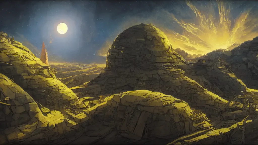 Prompt: artwork in the style of finnian macmanus and in the style of chesley bonestell.