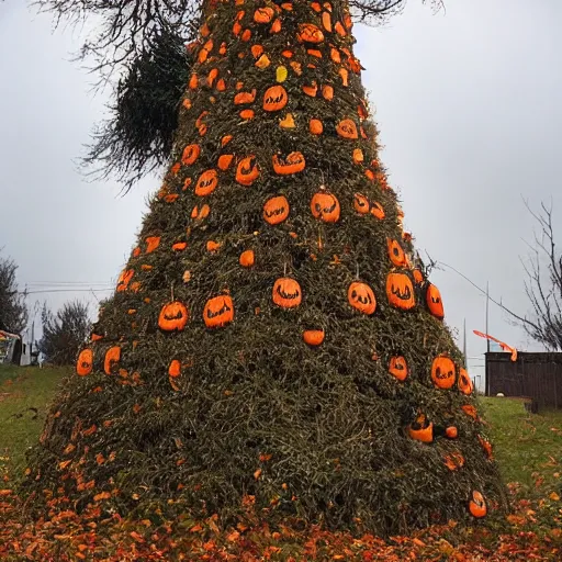 Prompt: a halloween tree