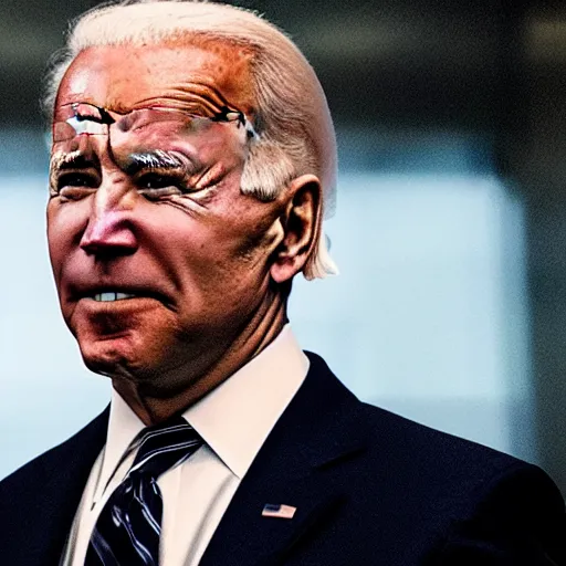 Image similar to a still of Joe Biden dressed like a gangster, Thug life. Professional photo