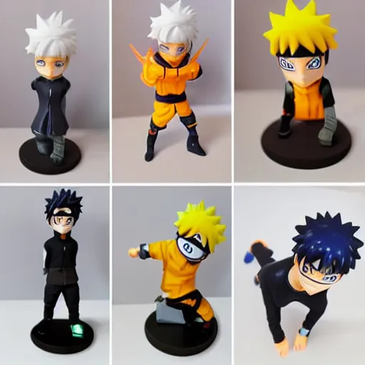 Image similar to 3d printed figurine, naruto