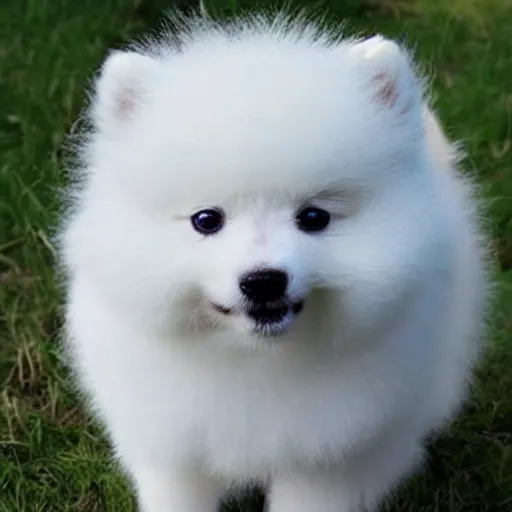 Prompt: a fluffy!!!!!!! cute!!!!!!! white pomeranian