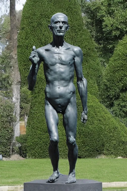 Image similar to full body, michel foucault sculpture by auguste rodin