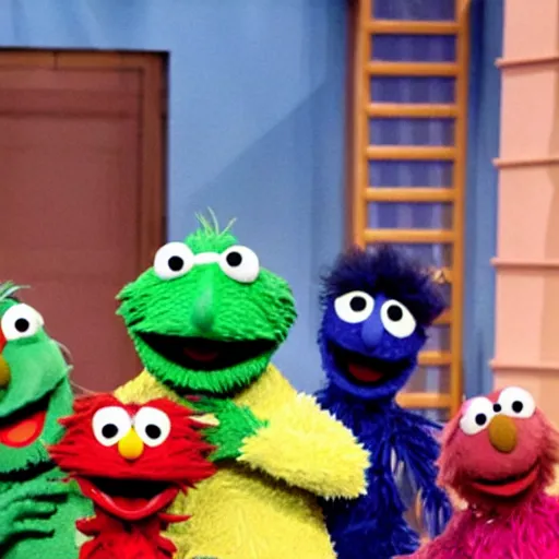 Image similar to chris rock on sesame street, photography, tv show, pbs,