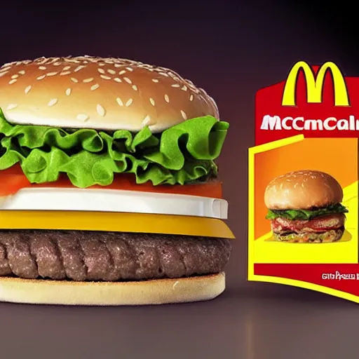 Image similar to a promotional advertisement from McDonald’s introducing the new McTrash, a burger made of trash now sold at McDonald’s