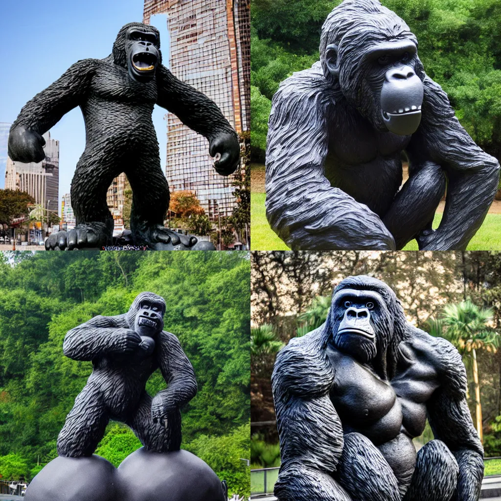 Prompt: photo of the king kong balls statue, 8 k, high quality photo