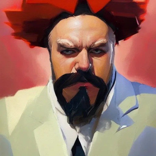 Image similar to greg manchess portrait painting of doctor ivo robotnik, medium shot, asymmetrical, profile picture, organic painting, sunny day, matte painting, bold shapes, hard edges, street art, trending on artstation, by huang guangjian and gil elvgren and sachin teng