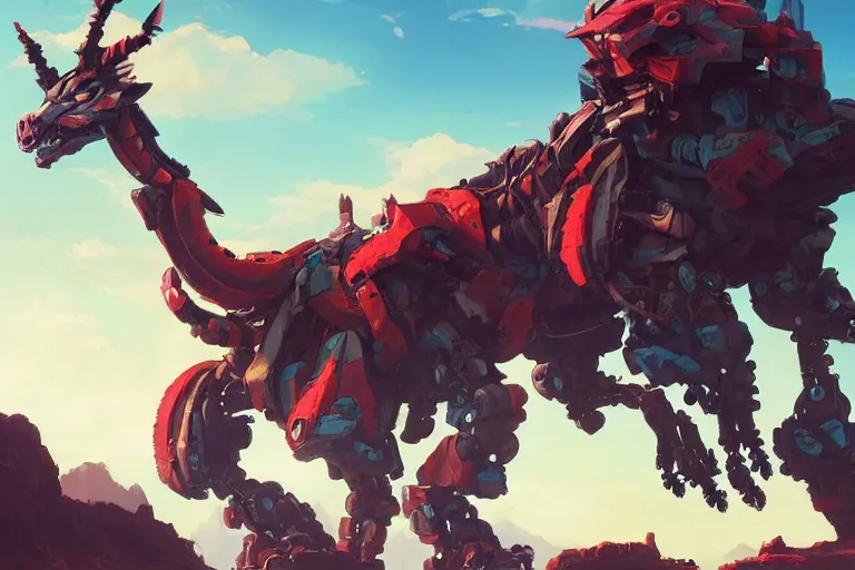 Image similar to fireclaw machine mecha animal beast robot of horizon forbidden west horizon zero dawn bioluminiscence, behance hd by jesper ejsing, by rhads, makoto shinkai and lois van baarle, ilya kuvshinov, rossdraws global illumination