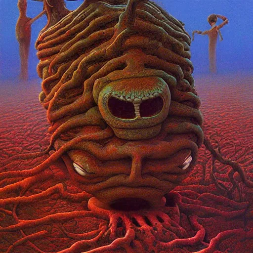 Prompt: rick and morty by zdzislaw beksinski