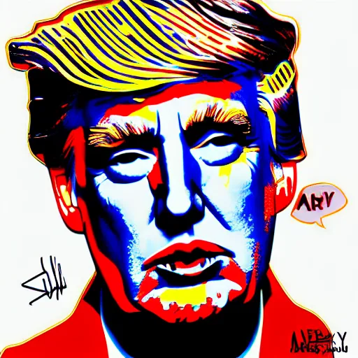 Prompt: Fernando Donald Trump In the artstyle of Andy Warhol