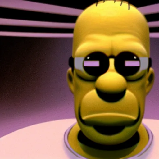 Image similar to An octane render of Homer Simpson in the Matrix