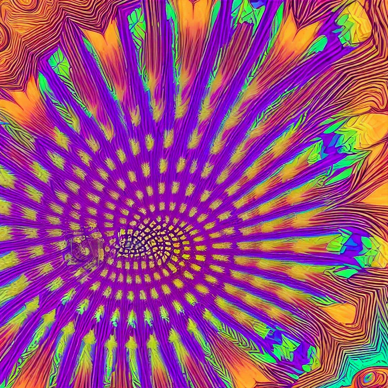 Image similar to symmetrical generative art of a psychedelic sonic wave swirl fibonacci mandelbulb kaleidoscope in muted colors, perfect symmetry