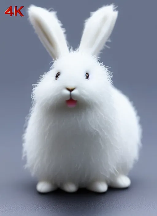 Image similar to 80mm resin detailed miniature of fluffy rabbit, Product Introduction Photos, 4K, Full body, simple background