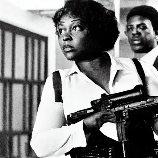 Prompt: a film still dawyne Johnson as police swat