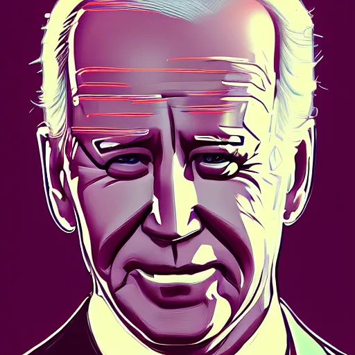 Image similar to portrait of joe biden, concept art by jama jurabaev, brush hard, artstation, high quality, brush stroke, very coherent symmetrical artwork