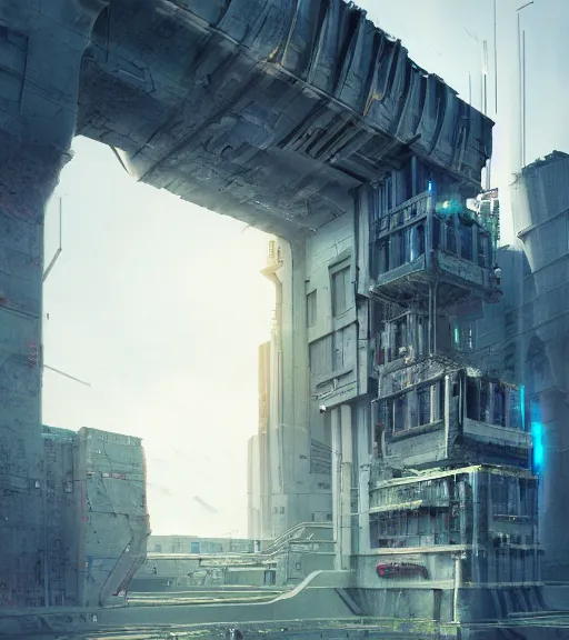 Image similar to colored, tarkovsky, majestic ancient tower of babylon of terror, a woman in cyber clothing, hyperrealistic, blame, by ash thorp, full color, cyber architecture, intricate, octane render, concept art, hyper - detailed, smooth, masterpiece, epic, cinematic, high quality