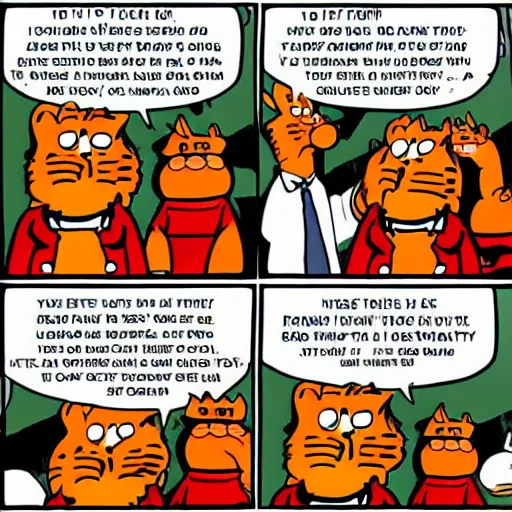 Prompt: funny Garfield joke
