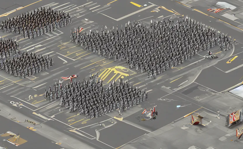 Prompt: the united states army in 2 0 5 8, futuristic, symmetrical, parade, militarized, raytracing, detailed, 8 k