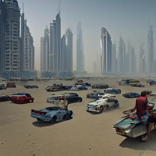 Prompt: gta : dubai, by jacub rozalski