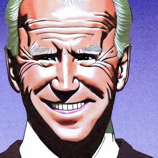 Image similar to joe biden drawn in the style of dragon ball z