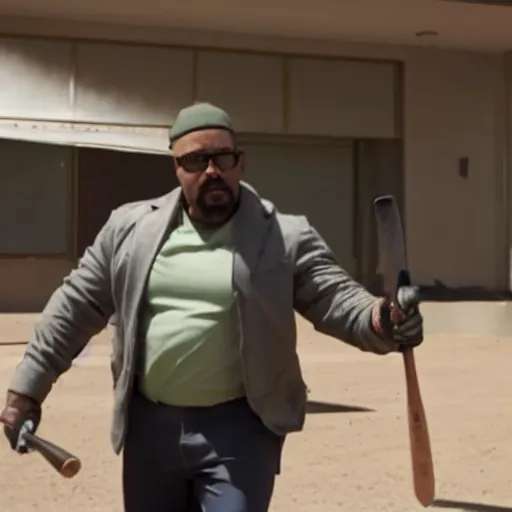 Image similar to Still of Big Smoke wielding a baseball bat in Better Call Saul