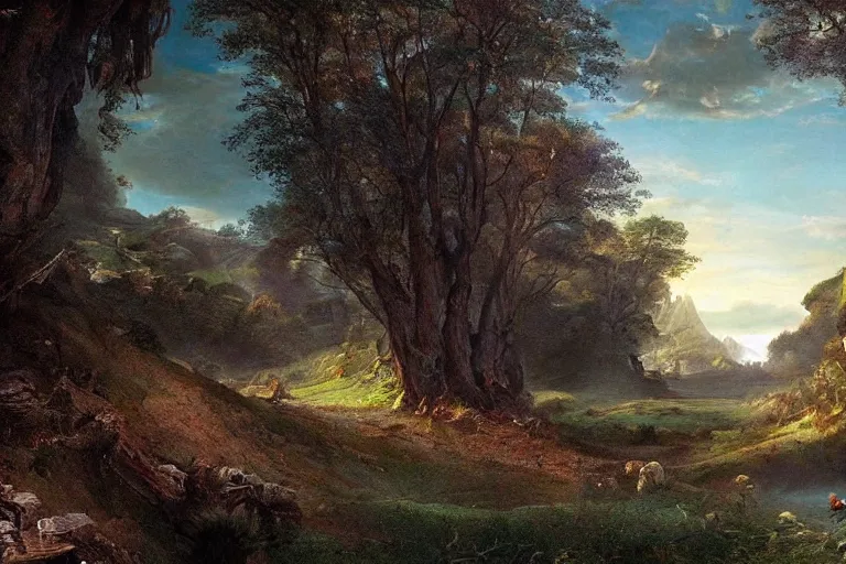 Prompt: a beautiful landscape photo of arcadia, cinematic atmospheric masterpiece, award winning, 4 k, hyperdetailed