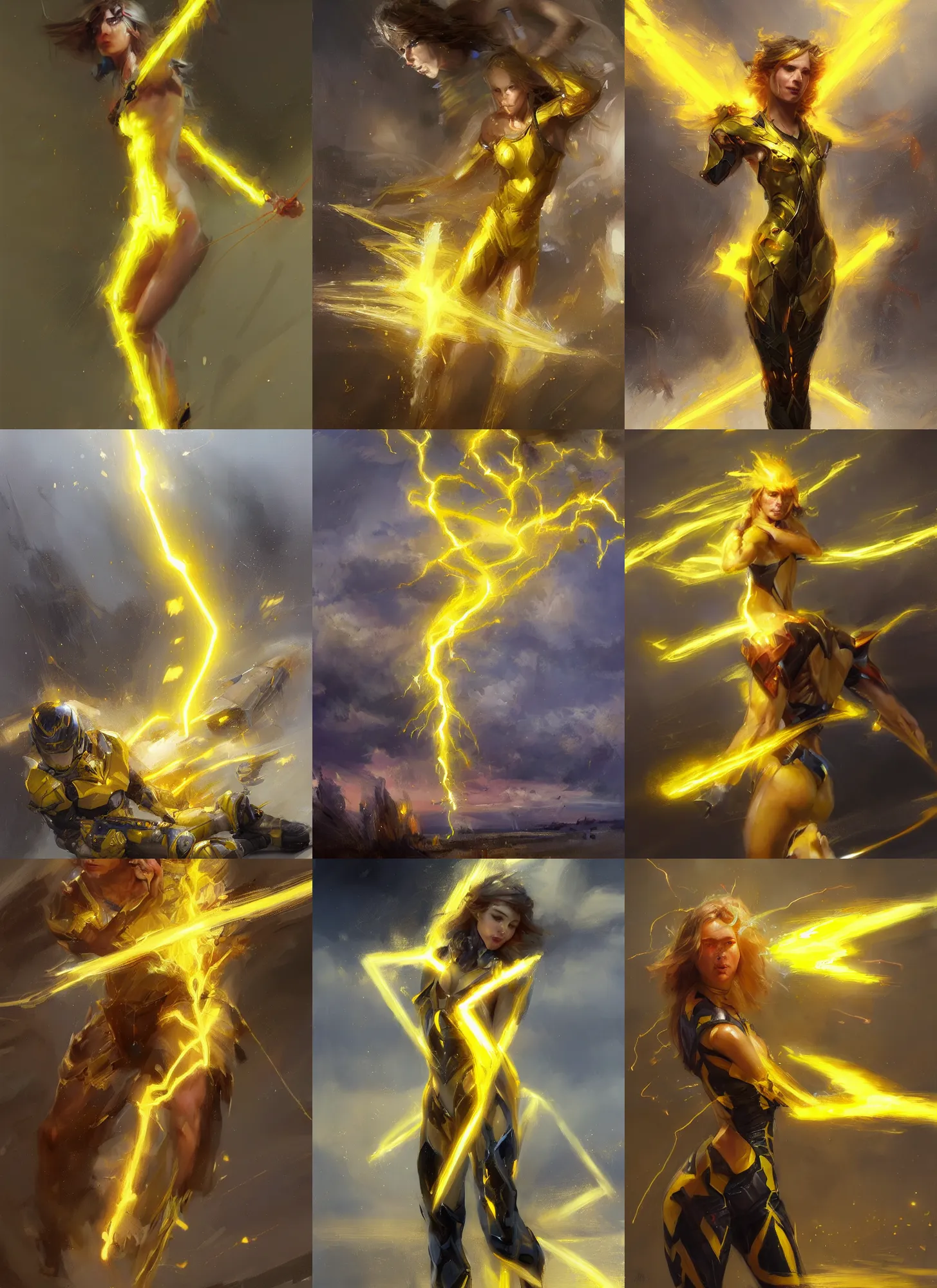 Prompt: a large yellow lightning bolt by daniel gerhartz, trending on artstation