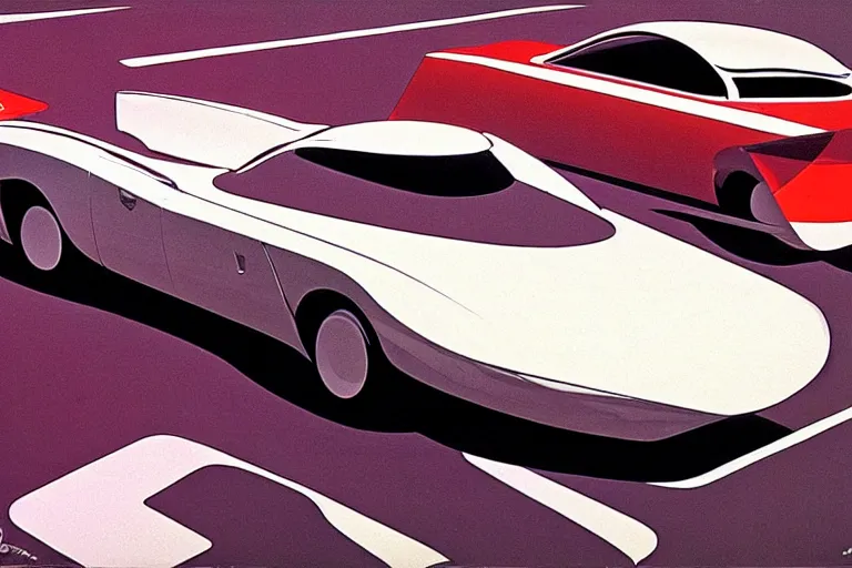 Image similar to car, white background!!!!!!!!!!, design by Syd Mead