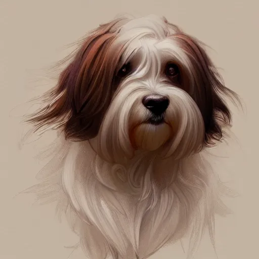 Image similar to beautiful detailed picture of a havanese dog, radiant light, art nouveau, intricate, elegant, highly detailed, my rendition, digital painting, artstation, concept art, smooth, sharp focus, illustration, art by artgerm and greg rutkowski and alphonse mucha