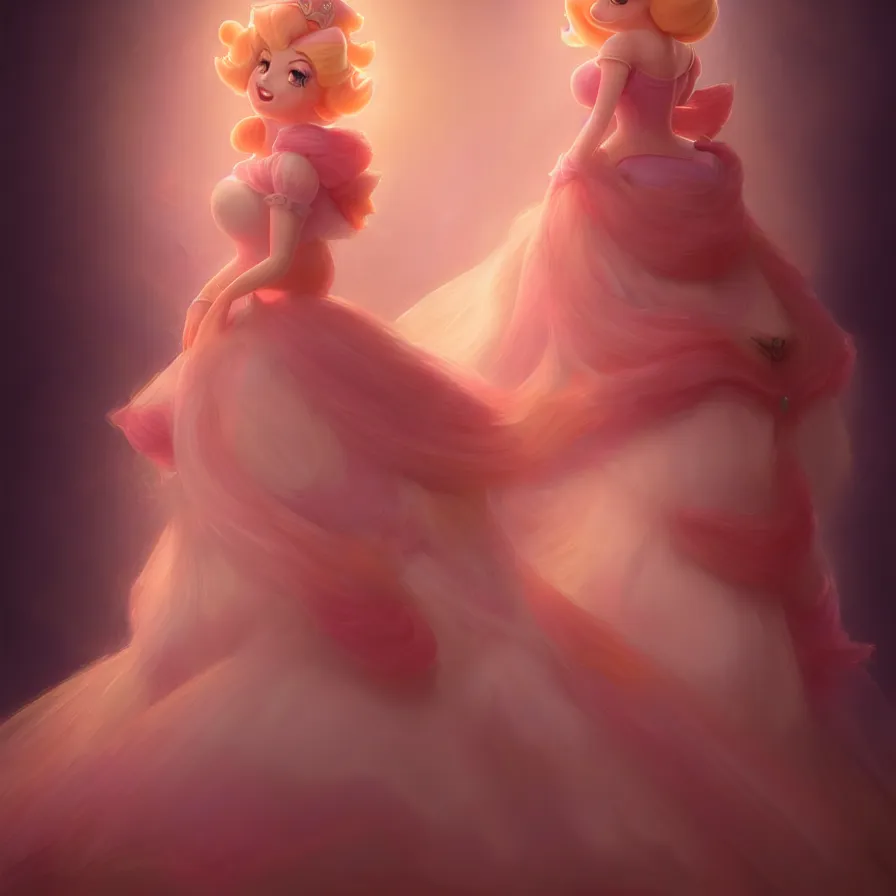 Prompt: epic professional digital art of princess peach, ambient lighting, painted,, detailed,, leesha hannigan, wayne haag, reyna rochin, ignacio fernandez rios, mark ryden, iris van herpen, best on artstation, cgsociety, wlop, pixiv, stunning, gorgeous, much wow, cinematic, masterpiece