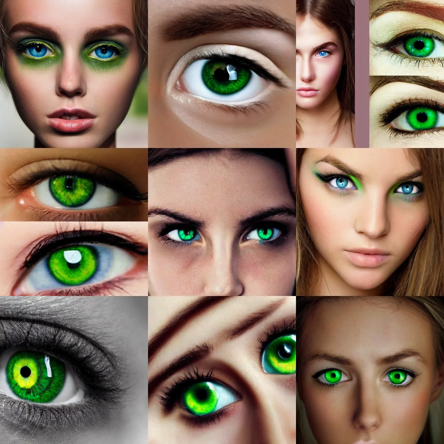 pure green eyes