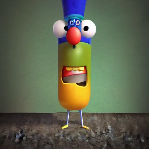 Prompt: larryboy from veggietales, profile picture, cgi render, highly detailed, studio lighting