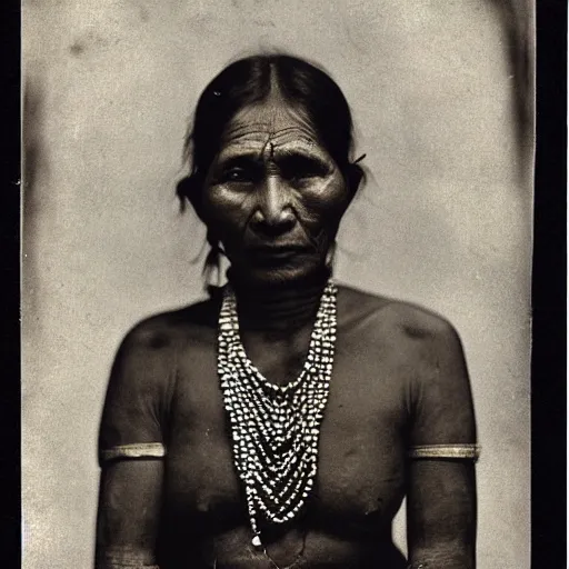 Prompt: vintage photo of a nepalese woman by edward s curtis, photo journalism, photography, cinematic, national geographic photoshoot