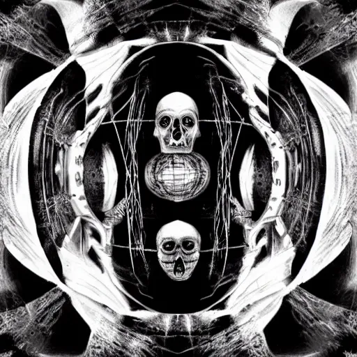 Image similar to post - punk new age album cover, psychedelic, black white pink, magic, giger h. r.