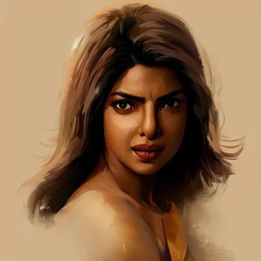 Image similar to “ portrait of priyanka chopra by greg rutkowski, young, attractive, highly detailed portrait, scifi, digital painting, artstation, concept art, smooth, sharp foccus ilustration, artstation hq ”