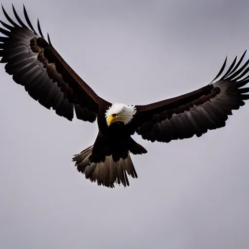 Image similar to photo of a giant bald eagle with mountain