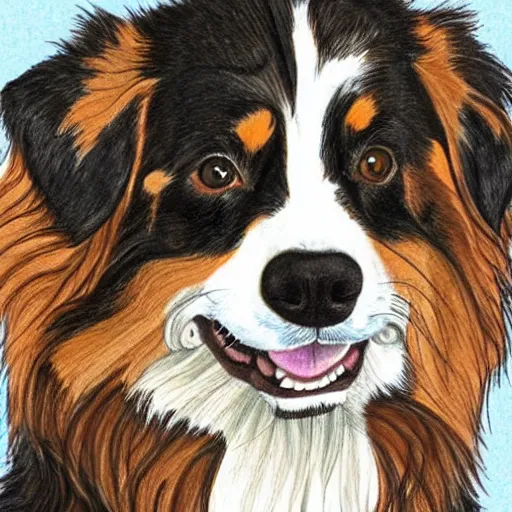 Image similar to australian shepard drawn by neil gaiman