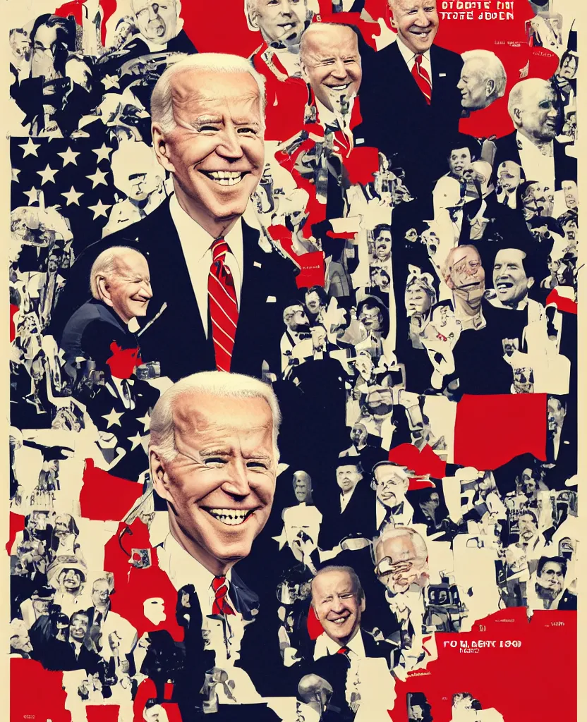 Image similar to a poster of joe biden on puppet strings, by joe mangrum, trending on deviantart, futurism, movie poster, poster art, 3 2 k uhd, american propaganda, futurism, toyism