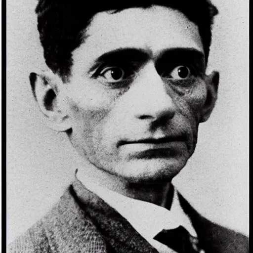 Image similar to franz kafka as a zombie, 19th century photography