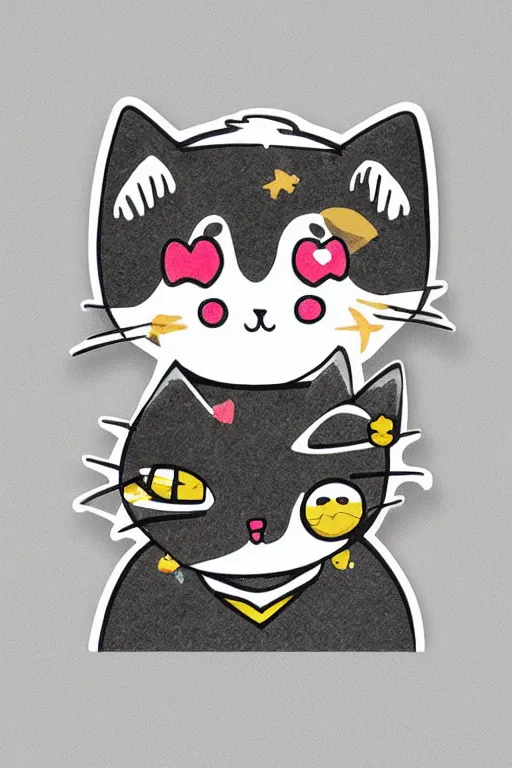 Prompt: Kawaii Cat, sticker illustration, high quality, high resolution.