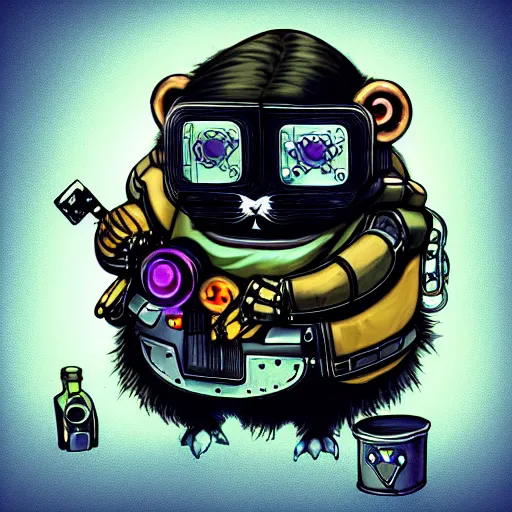 Image similar to a cute cyberpunk hamster as a supervillain, steam punk, gothic, 4 k